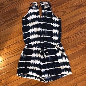 Super Cute Romper Tie-dye Blue & White